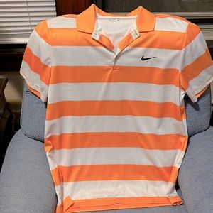 Nike Dri-Fit White/Orange “Creamsicle” Golf Polo Size Large